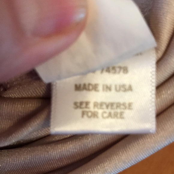 Cache VINTAGE USA ivory sleeveless draped V neck shimmer top tunic blouse EUC - Picture 7 of 8